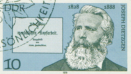 Image showing EAST GERMANY - CIRCA 1978: Stamp printed in East Germany showing Joseph Dietzgen, the Marxist philosopher, circa 1978