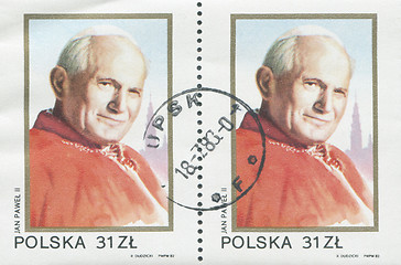 Image showing POLAND, circa 1982: postage stamp printed in Poland showing an image of John Paul II, circa 1982