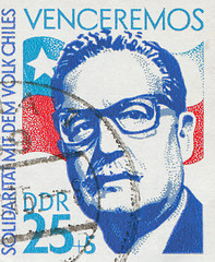 Image showing GERMAN DEMOCRATIC REPUBLIC - CIRCA 1973: stamp showing an image of president Salvador Allende, circa 1973