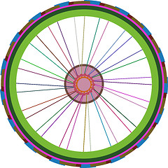 Image showing Bicycle wheel isolated on white, vector bike wheels