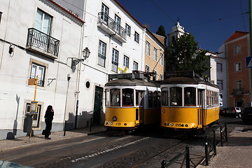 Image showing EUROPE PORTUGAL LISBON TRANSPORT FUNICULAR TRAIN