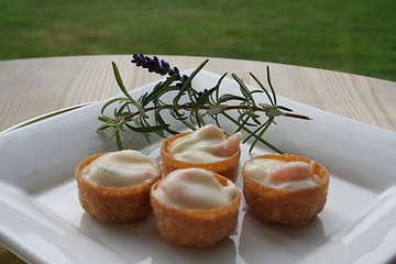 Image showing Appetizer - croustades with shrimps