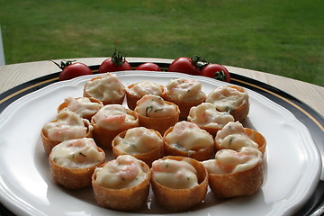 Image showing Croustades with shrimps