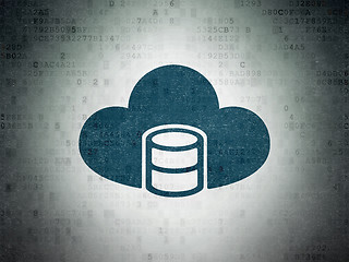 Image showing Software concept: Database With Cloud on Digital Data Paper background