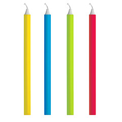 Image showing colorful lit candles