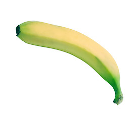 Image showing Single banana against white background