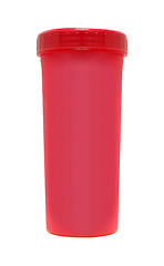 Image showing Red cardboard cup. Isolated on a white