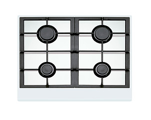 Image showing modern gas stove four burners