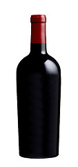 Image showing red wine and a bottle isolated