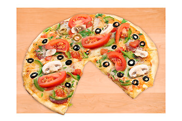 Image showing Tasty pizza with vegetables