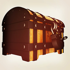 Image showing The chest. 3D illustration. Vintage style.