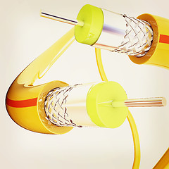 Image showing Cables for high tech connect. 3D illustration. Vintage style.