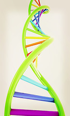 Image showing DNA structure model on white. 3D illustration. Vintage style.