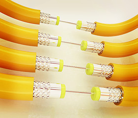 Image showing Cables for high tech connect. 3D illustration. Vintage style.