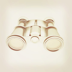 Image showing binoculars. 3D illustration. Vintage style.