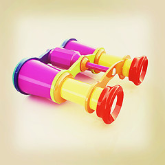 Image showing binoculars. 3D illustration. Vintage style.