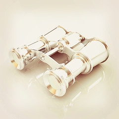 Image showing binoculars. 3D illustration. Vintage style.