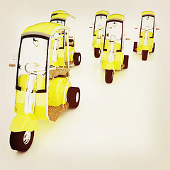 Image showing scooters. 3D illustration. Vintage style.