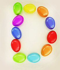 Image showing Alphabet from colorful eggs. Letter \