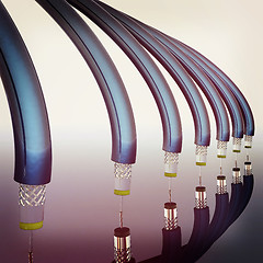 Image showing Cables for high tech connect. 3D illustration. Vintage style.