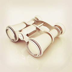 Image showing binoculars. 3D illustration. Vintage style.