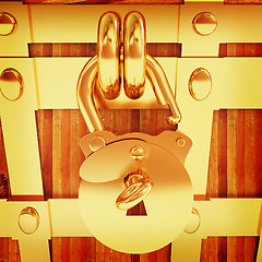 Image showing The chest - close-up. 3D illustration. Vintage style.