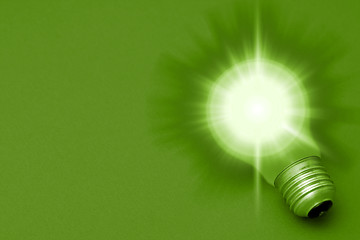 Image showing Background with lit lightbulb