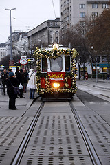 Image showing Specially decorated Christmas tram ride through the streets of Vienna