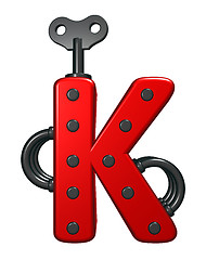 Image showing letter k with decorative pieces - 3d rendering