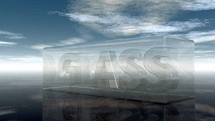 Image showing the word glass in glass under cloudy sky - 3d rendering