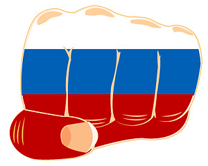 Image showing Flag to russia on fist