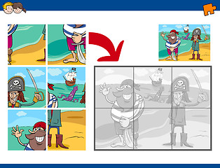 Image showing jigsaw puzzle activity with pirates