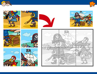 Image showing jigsaw puzzle task with pirates