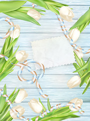 Image showing Paper card with tulips. EPS 10