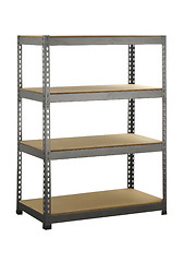 Image showing Metal industrial storage shelves