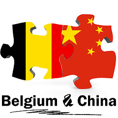 Image showing China and Belgium flags in puzzle 