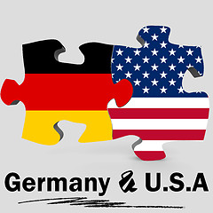 Image showing USA and Germany flags in puzzle 