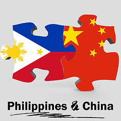 Image showing China and Philippines flags in puzzle 