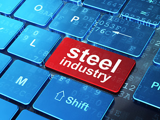 Image showing Industry concept: Steel Industry on computer keyboard background