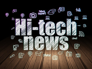 Image showing News concept: Hi-tech News in grunge dark room