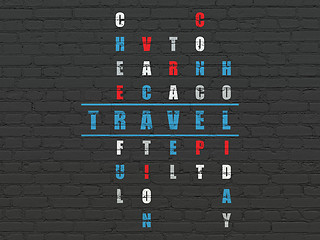 Image showing Entertainment, concept: Travel in Crossword Puzzle