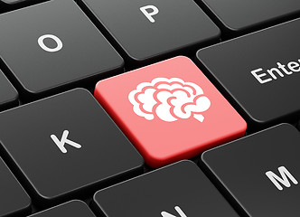 Image showing Healthcare concept: Brain on computer keyboard background