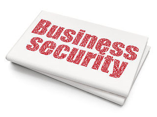 Image showing Protection concept: Business Security on Blank Newspaper background