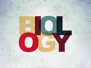 Image showing Education concept: Biology on Digital Data Paper background