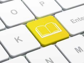 Image showing Science concept: Book on computer keyboard background