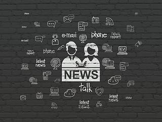 Image showing News concept: Anchorman on wall background