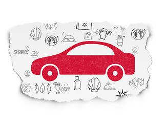 Image showing Travel concept: Car on Torn Paper background