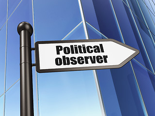 Image showing Politics concept: sign Political Observer on Building background