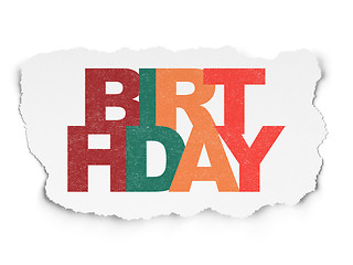 Image showing Holiday concept: Birthday on Torn Paper background