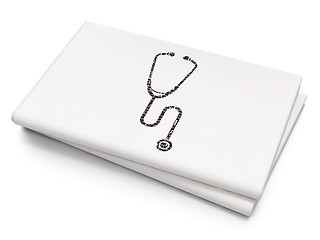 Image showing Healthcare concept: Stethoscope on Blank Newspaper background